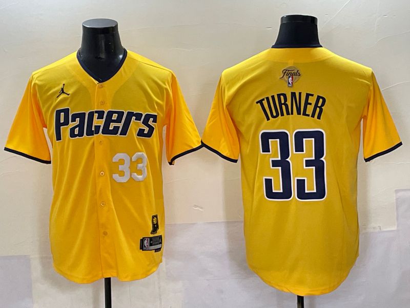 Men 2025 Indiana Pacers #33 Turner Yellow Joint Name NBA Jersey style 27->indiana pacers->NBA Jersey